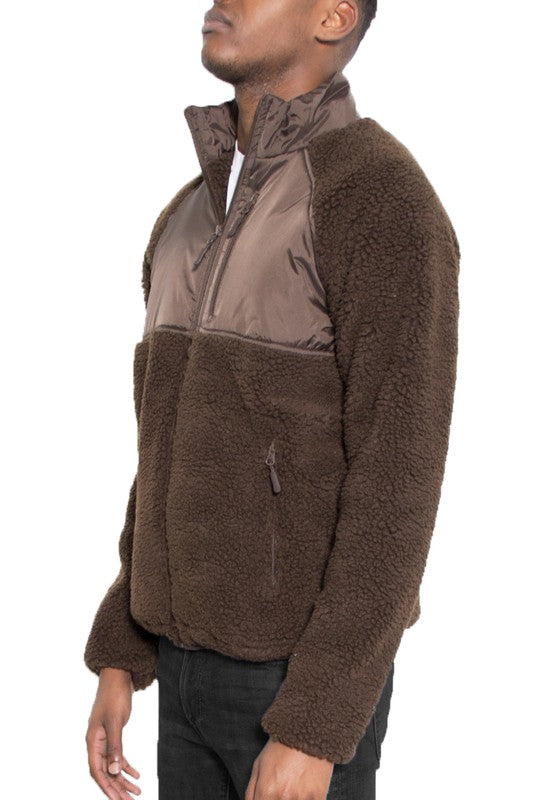 Full Zip Sherpa Fleece Jacket - Scarvesnthangs
