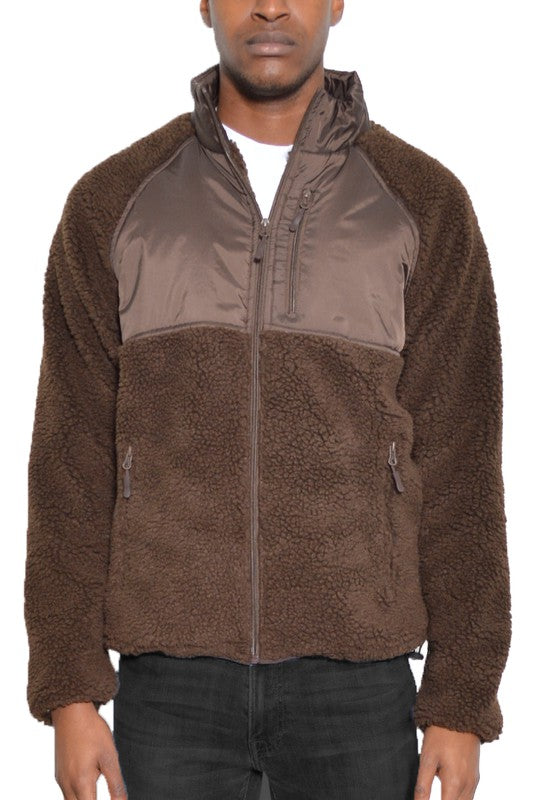 Full Zip Sherpa Fleece Jacket - Scarvesnthangs