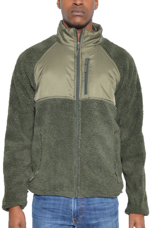 Full Zip Sherpa Fleece Jacket - Scarvesnthangs