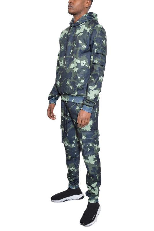 Full Camo Hoodie Cotton Sweat Suit - Scarvesnthangs