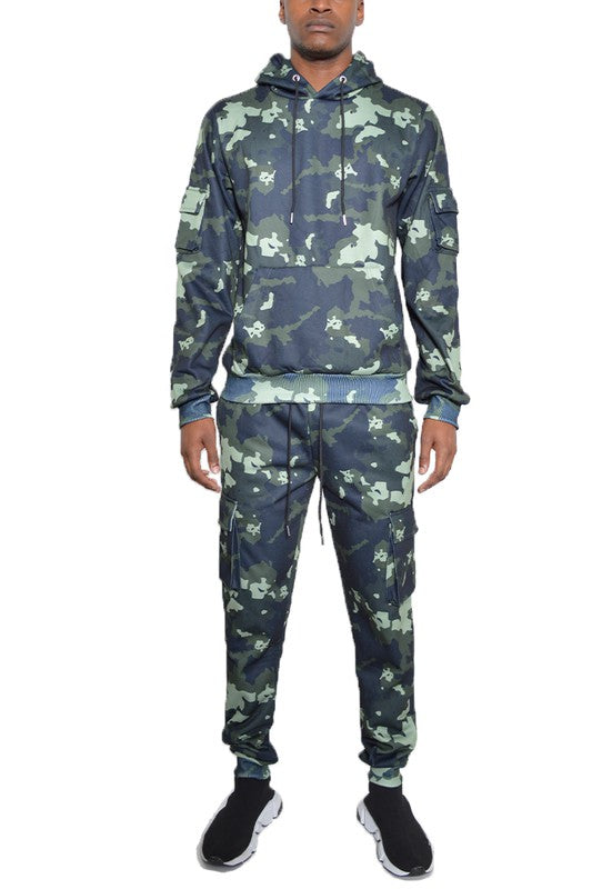 Full Camo Hoodie Cotton Sweat Suit - Scarvesnthangs