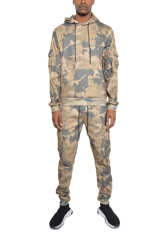 Full Camo Hoodie Cotton Sweat Suit - Scarvesnthangs