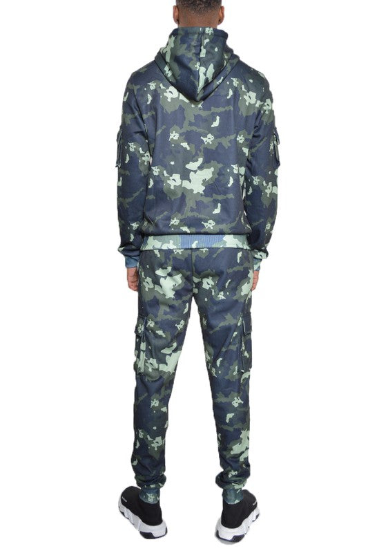 Full Camo Hoodie Cotton Sweat Suit - Scarvesnthangs