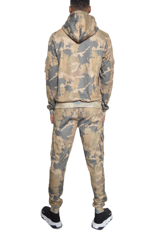 Full Camo Hoodie Cotton Sweat Suit - Scarvesnthangs