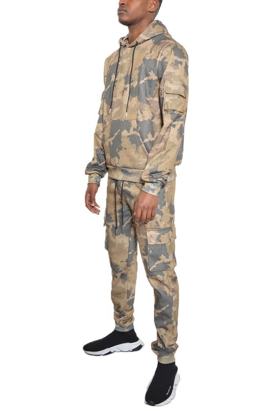 Full Camo Hoodie Cotton Sweat Suit - Scarvesnthangs