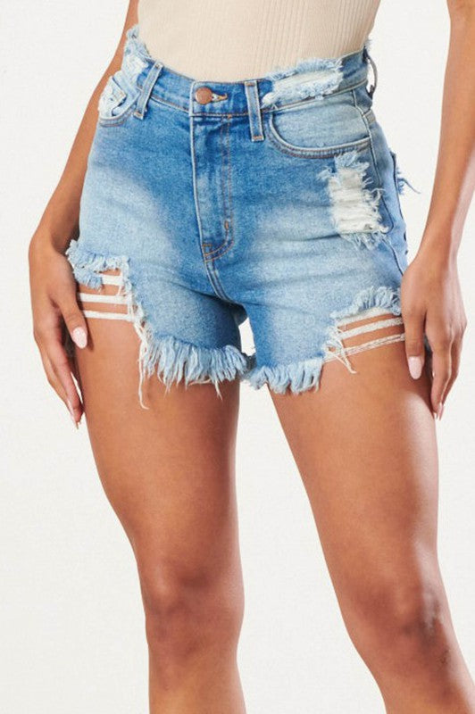 Distressed Vintage Denim Short - Scarvesnthangs