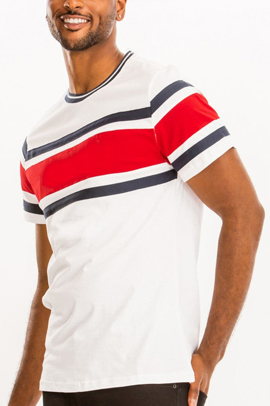 Cotton Three Strip T-Shirt - Scarvesnthangs