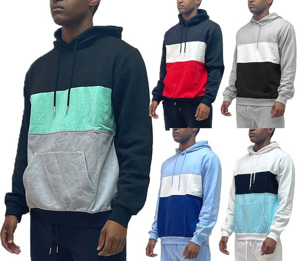 Color Block Pullover Hoodie - Scarvesnthangs