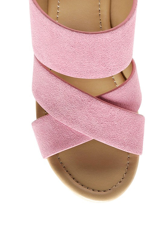 GERD BLOCK HEELED SUEDE SLIP-ON SANDAL - Scarvesnthangs