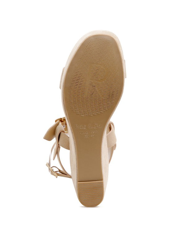 RAG&CO PORTIA LEATHER WEDGE SANDAL - Scarvesnthangs