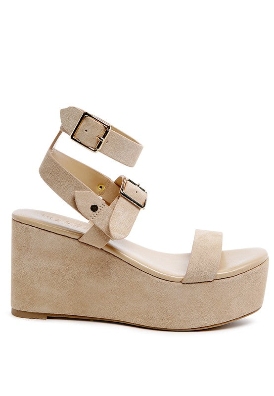 RAG&CO PORTIA LEATHER WEDGE SANDAL - Scarvesnthangs