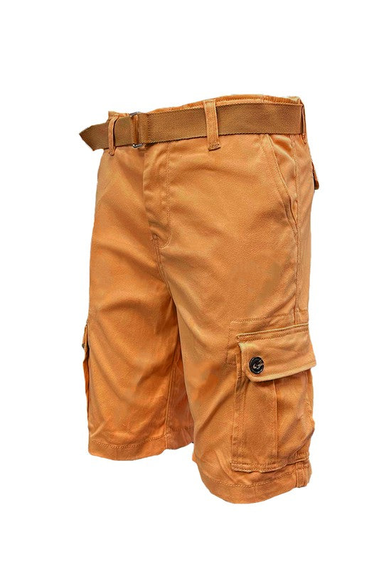 Weiv Mens Belted Cargo Shorts Pockets and Belt - Scarvesnthangs