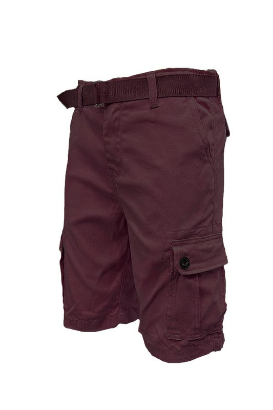 Weiv Mens Belted Cargo Shorts Pockets and Belt - Scarvesnthangs