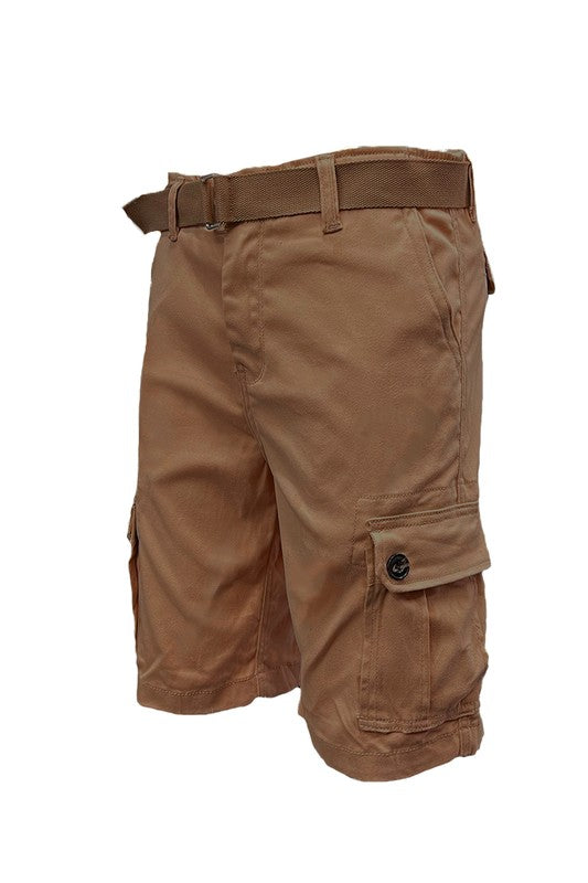 Weiv Mens Belted Cargo Shorts Pockets and Belt - Scarvesnthangs