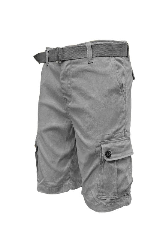 Weiv Mens Belted Cargo Shorts Pockets and Belt - Scarvesnthangs