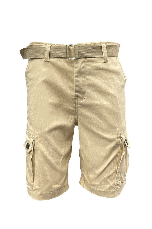 Weiv Mens Belted Cargo Shorts Pockets and Belt - Scarvesnthangs