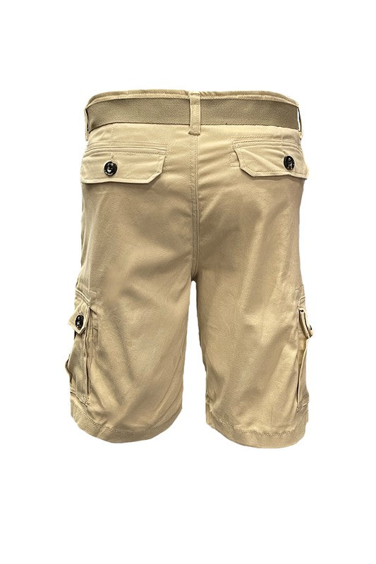 Weiv Mens Belted Cargo Shorts Pockets and Belt - Scarvesnthangs