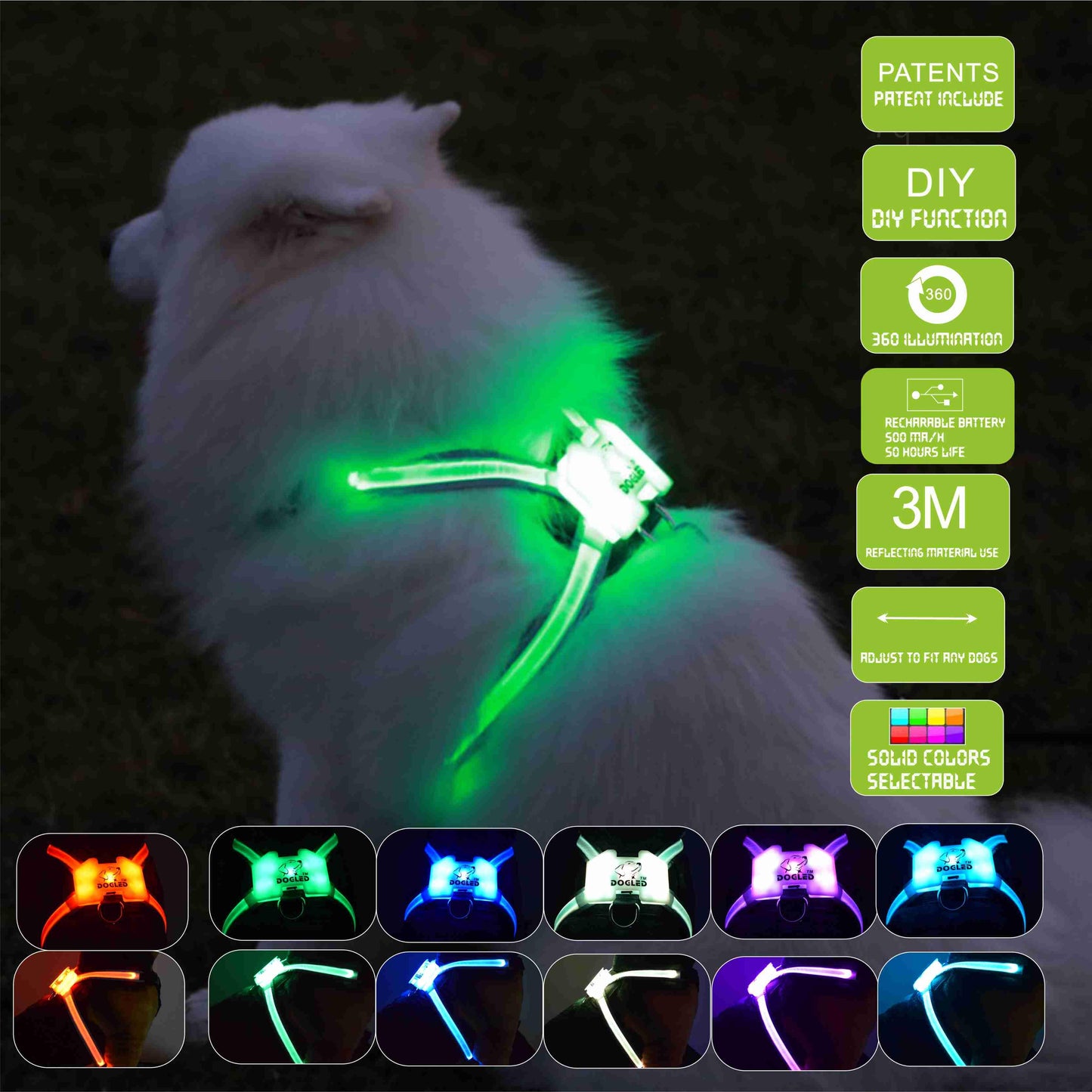 Usb Rechargeable Led Pet Collar - Illuminate Your Dog's Style!-0