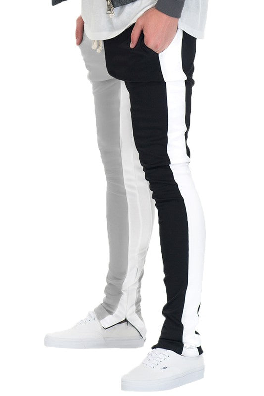 TWO TONE COLOR BLOCK TRACK PANT JOGGER - Scarvesnthangs