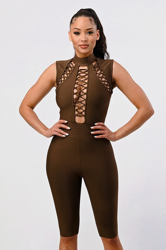 Criss Cross Sexy Bandage Romper - Scarvesnthangs