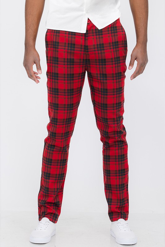 Mens Plaid Trouser Pants - Scarvesnthangs