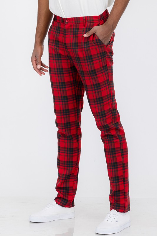 Mens Plaid Trouser Pants - Scarvesnthangs