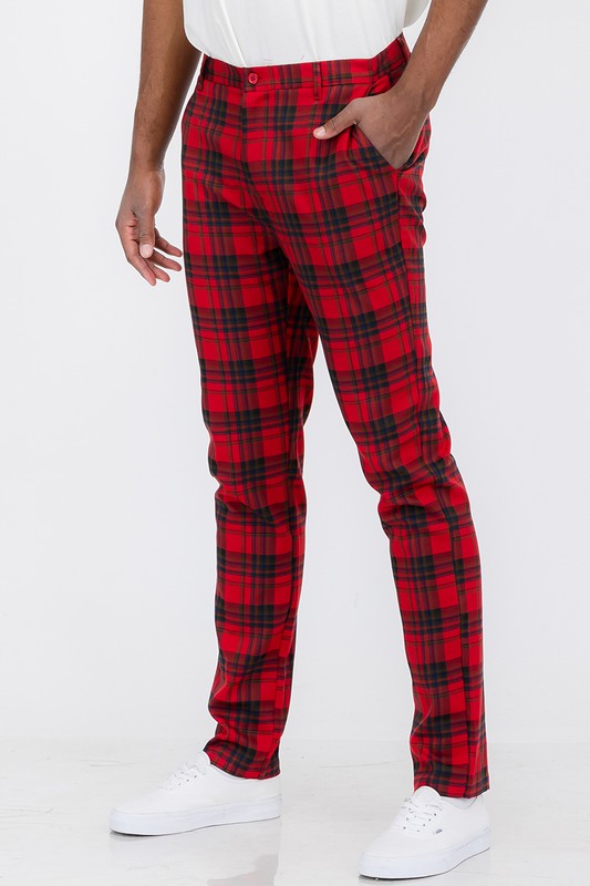 Weiv Mens Plaid Trouser Pants - Scarvesnthangs