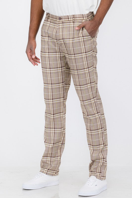 Mens Plaid Trouser Pants - Scarvesnthangs