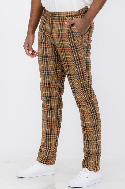 Weiv Mens Plaid Trouser Pants - Scarvesnthangs