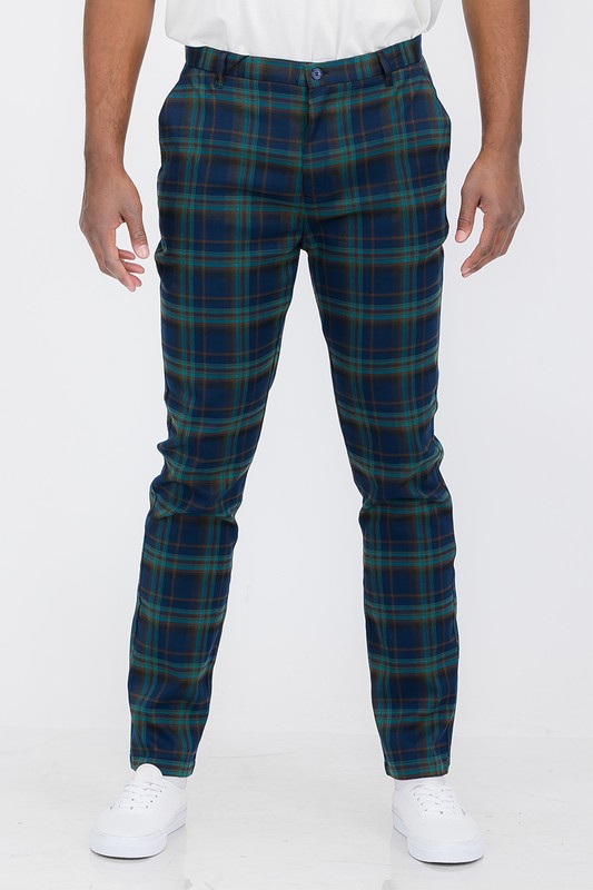 Weiv Mens Plaid Trouser Pants - Scarvesnthangs