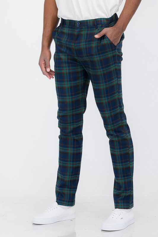 Weiv Mens Plaid Trouser Pants - Scarvesnthangs