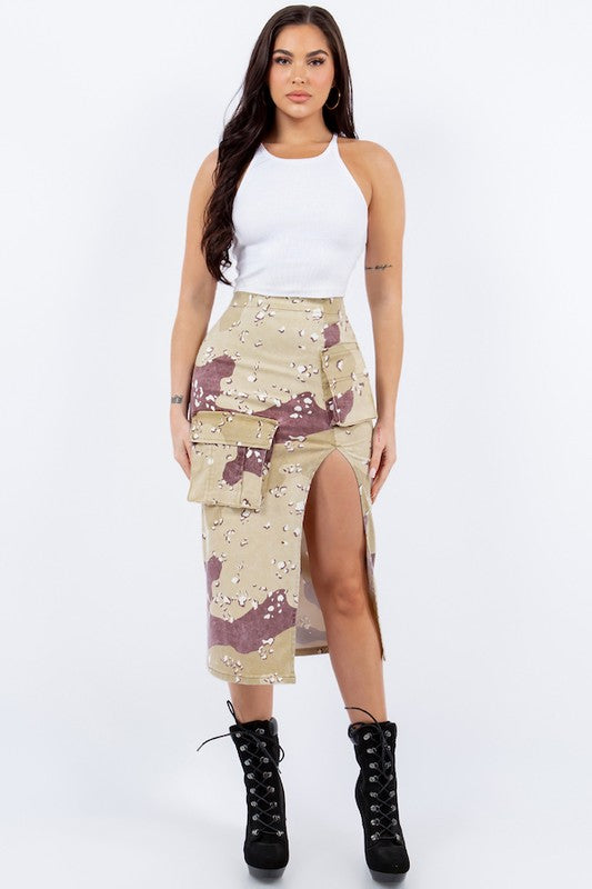 Combat Cargo Pencil Skirt in Desert Camo - Scarvesnthangs