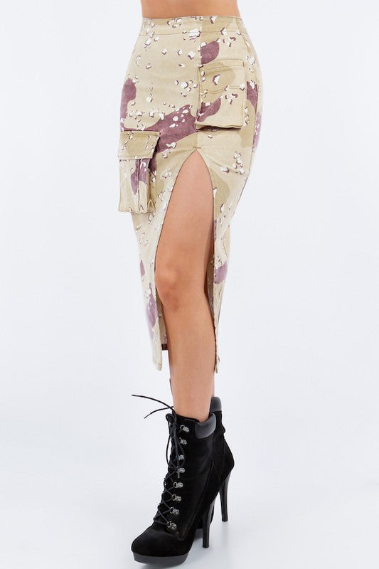 Combat Cargo Pencil Skirt in Desert Camo - Scarvesnthangs