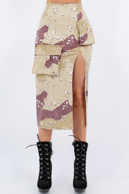 Combat Cargo Pencil Skirt in Desert Camo - Scarvesnthangs