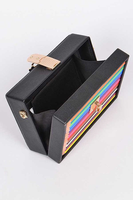 Iconic Locket Color Pencil Box Clutch