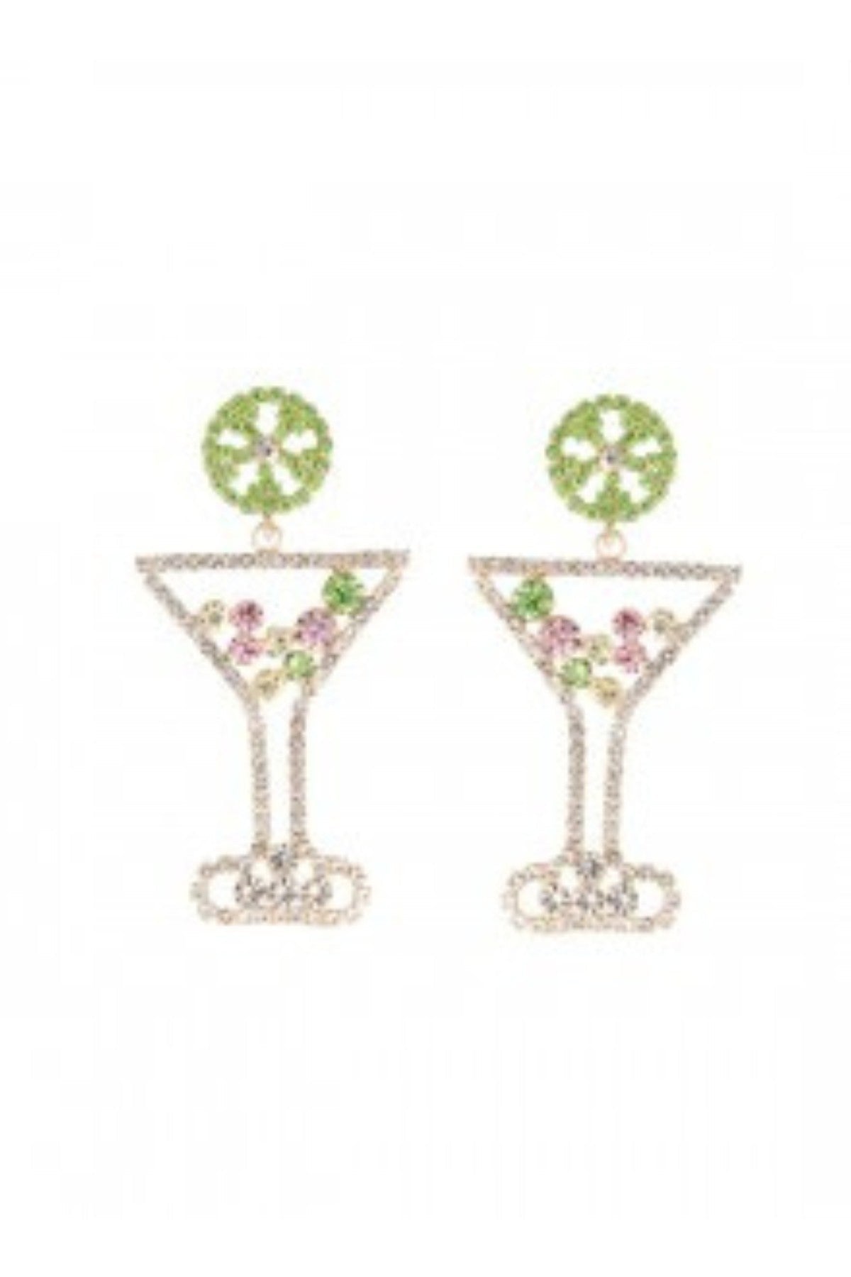 RHINESTONE MARTINI EARRING-0