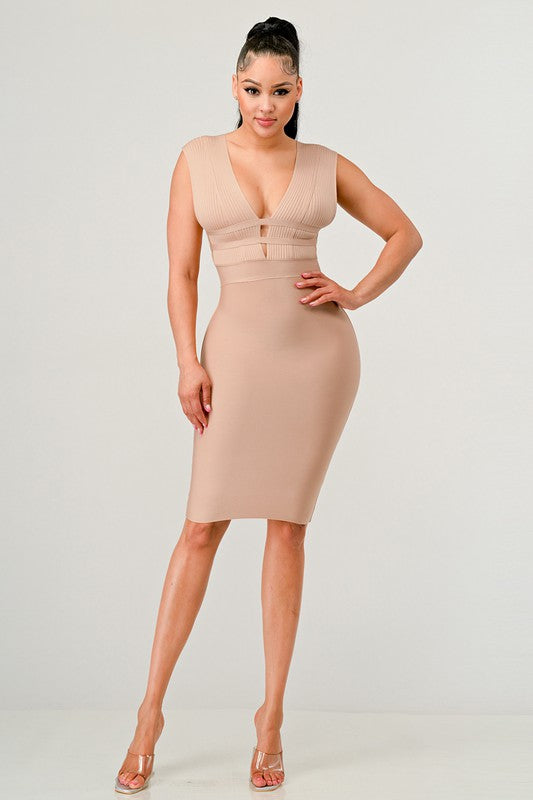 NATURALLY CHIC BANDAGE DRESS - Scarvesnthangs