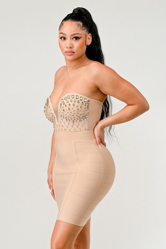 Beaded Embellished Bandage Dress - Scarvesnthangs