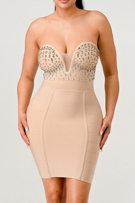 Beaded Embellished Bandage Dress - Scarvesnthangs