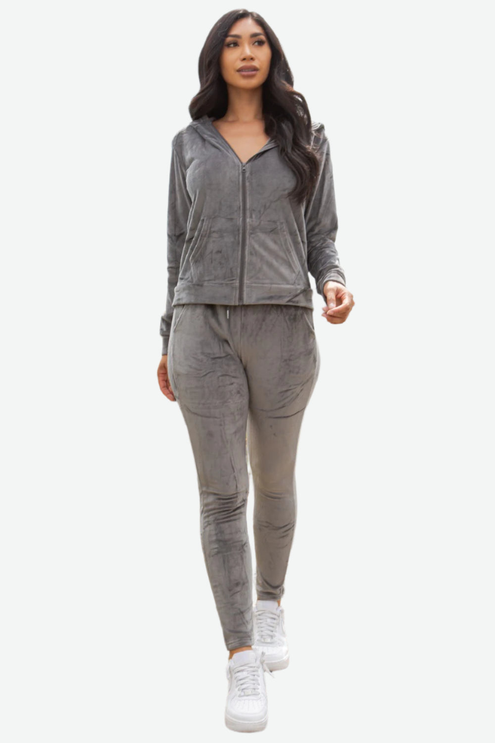 Two-piece Velour Tracksuit Set