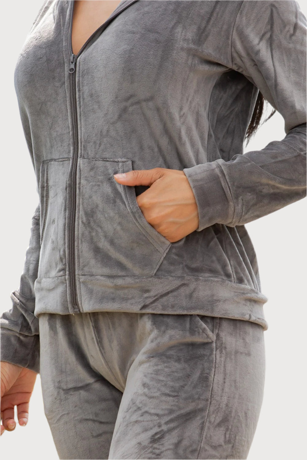 Two-piece Velour Tracksuit Set