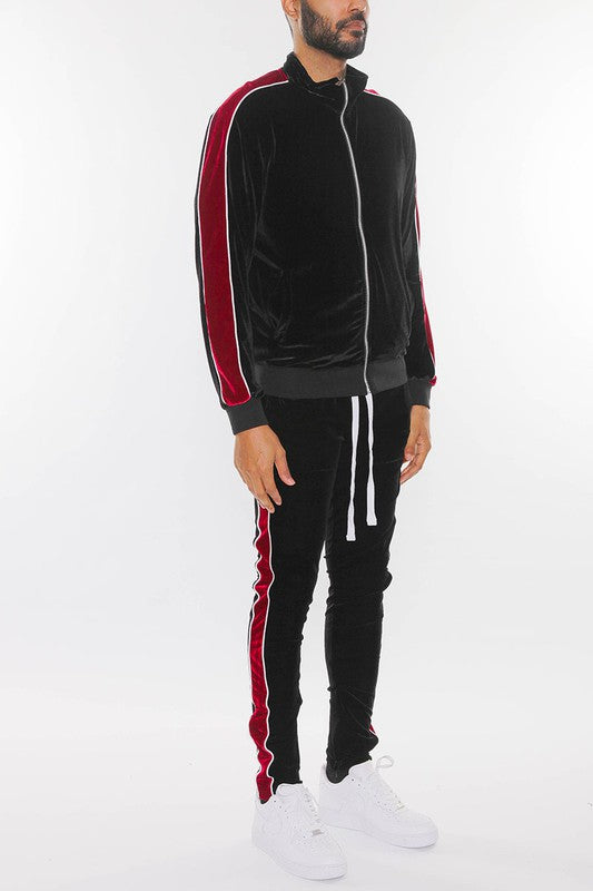 MENS VELOUR TRACK JACKET AND TRACK PANT SET - Scarvesnthangs