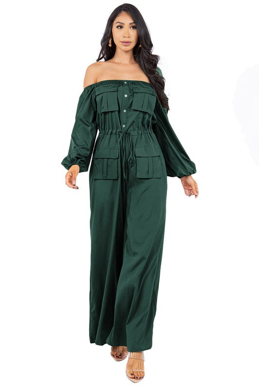 Sexy Off The Shoulder Jumpsuit - Scarvesnthangs