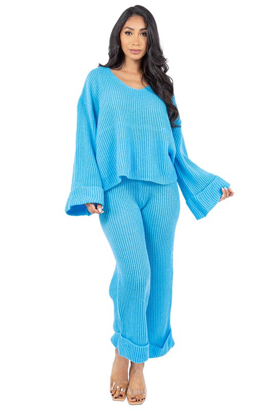 2 Piece Sweater Pants Set