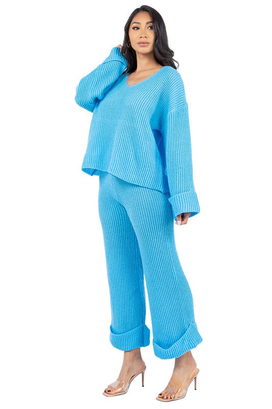 2 Piece Sweater Pants Set