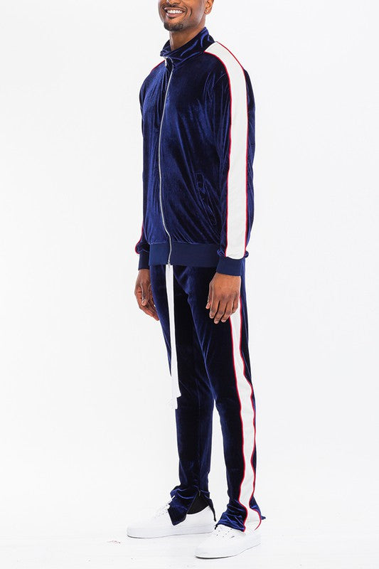 MENS VELOUR TRACK JACKET AND TRACK PANT SET - Scarvesnthangs