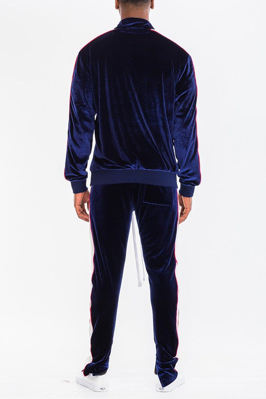 MENS VELOUR TRACK JACKET AND TRACK PANT SET - Scarvesnthangs