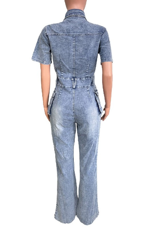 Rebel Denim Jumpsuit - Scarvesnthangs