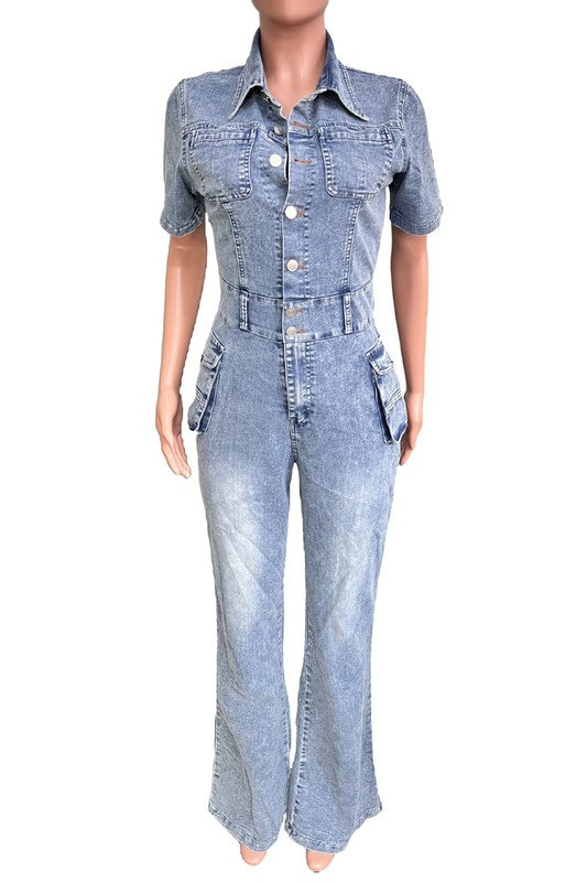 Rebel Denim Jumpsuit - Scarvesnthangs