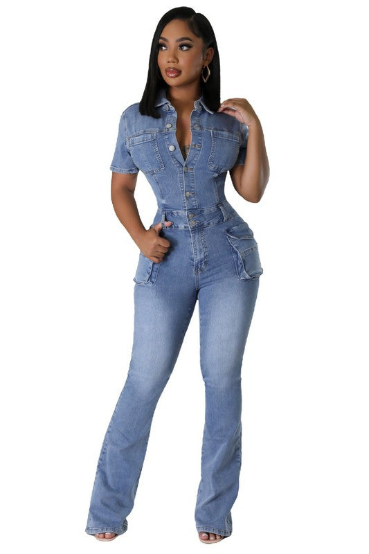 Rebel Denim Jumpsuit - Scarvesnthangs